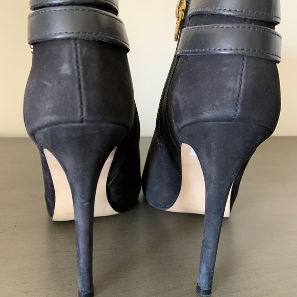 Steve Madden open toe black suede booties - Picture 8 of 11